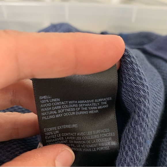 Whistles Tie Waist Linen Jumpsuit Womens US 10 UK 14 Wide Leg Crop Pockets Navy - Picture 10 of 16